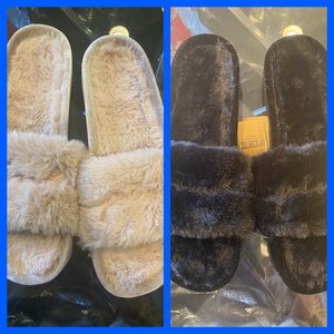 BNWT Pink Victoria Secret Faux Fur Slides